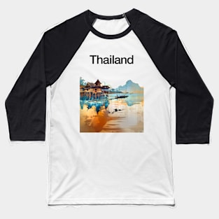 Thailand: Postcard from Thailand a Vision of Paradise on a light (Knocked Out) background Baseball T-Shirt